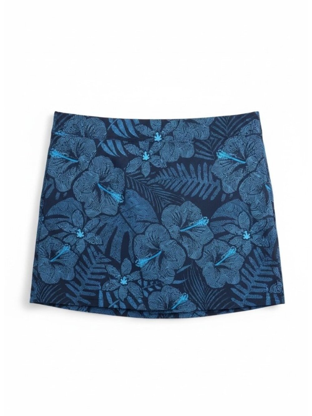RipSkirt Hawaii Tropical Hibiscus Wrap Skirt Navy Blue Adjustable Travel Size L